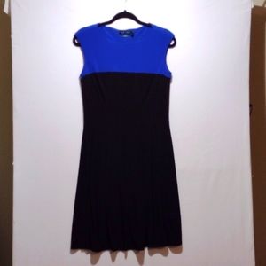 Lauren Ralph Lauren Blue and Black Midi Dress